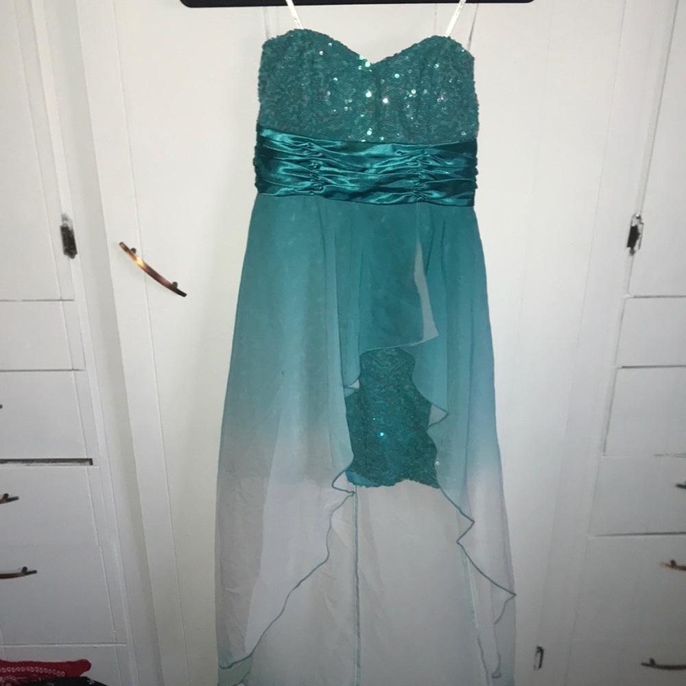 Blue ombré prom hoco dress